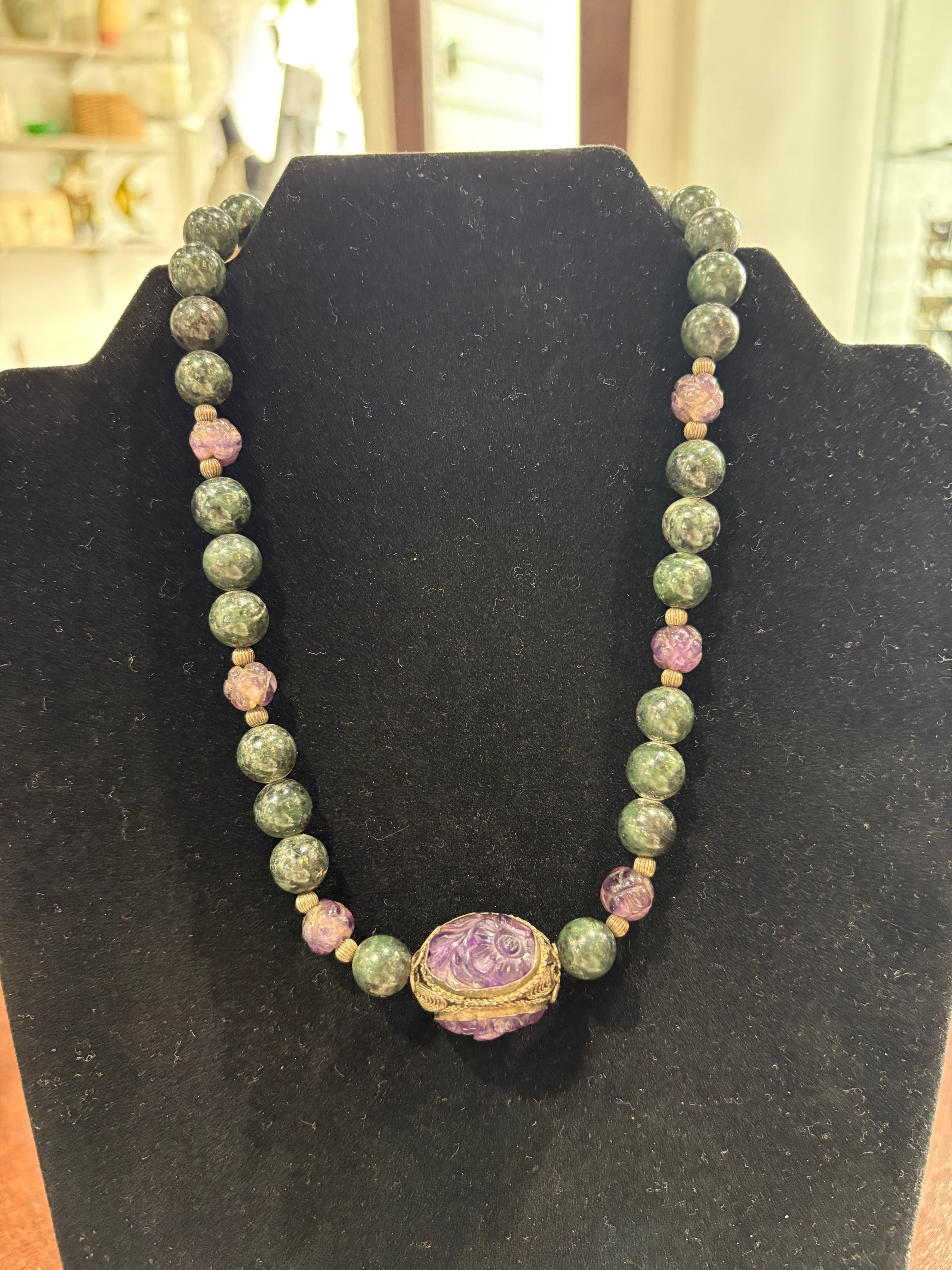 Amethyst & Jade Necklace