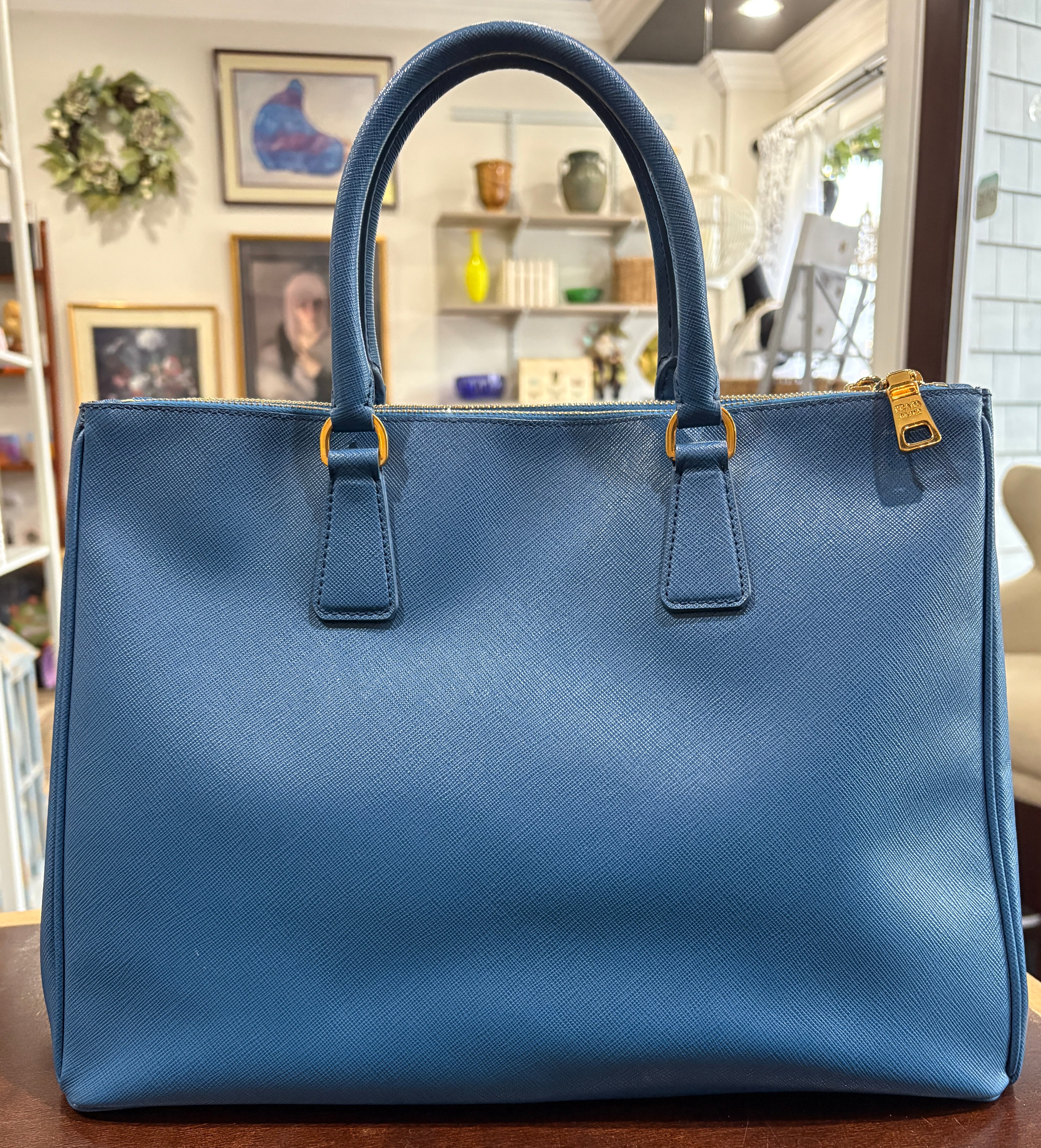 Prada Double Zip Lux Tote Saffiano Leather Large