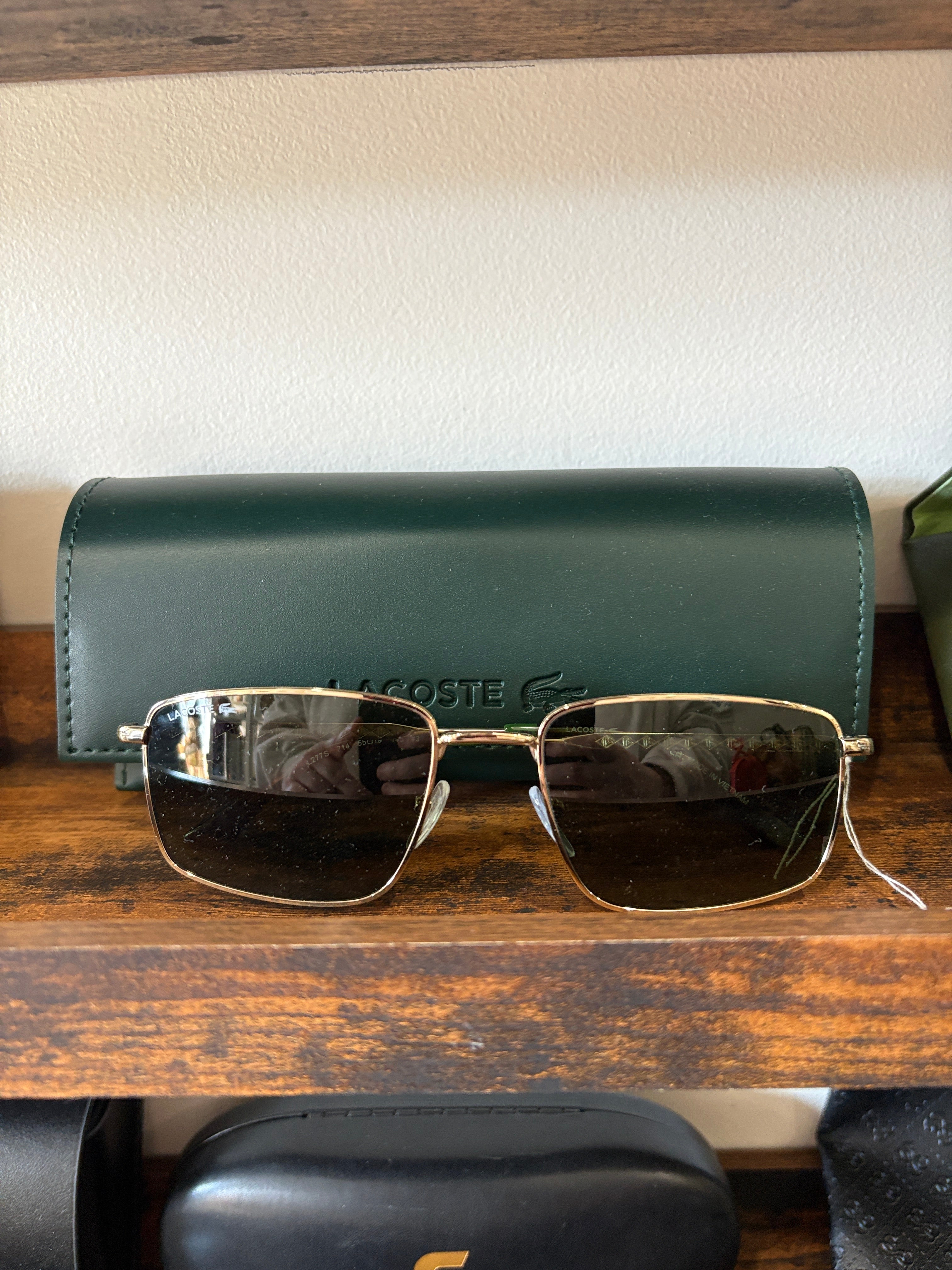 Lacoste Metal Frame Sunglasses with Case.