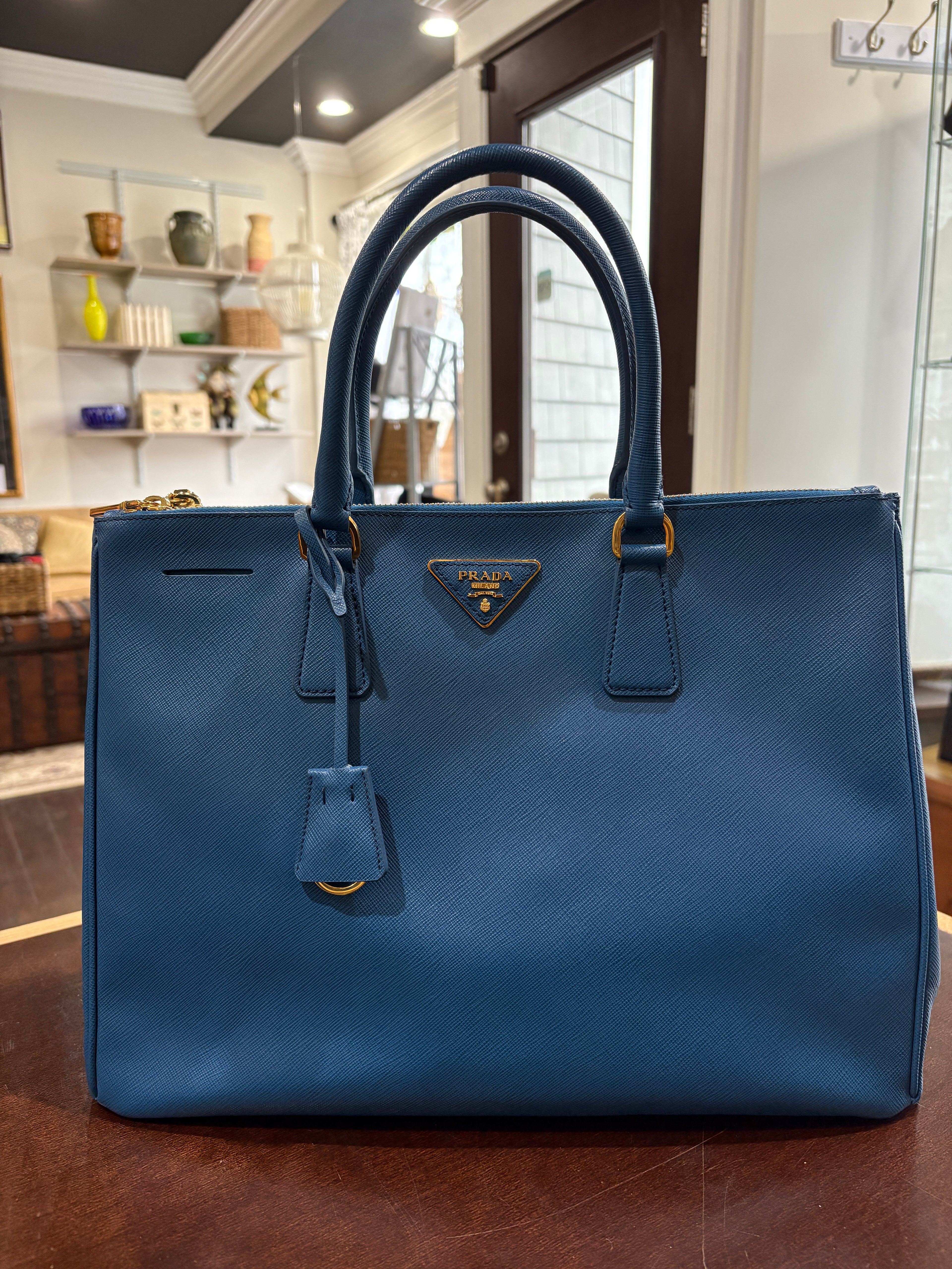 Prada Double Zip Lux Tote Saffiano Leather Large