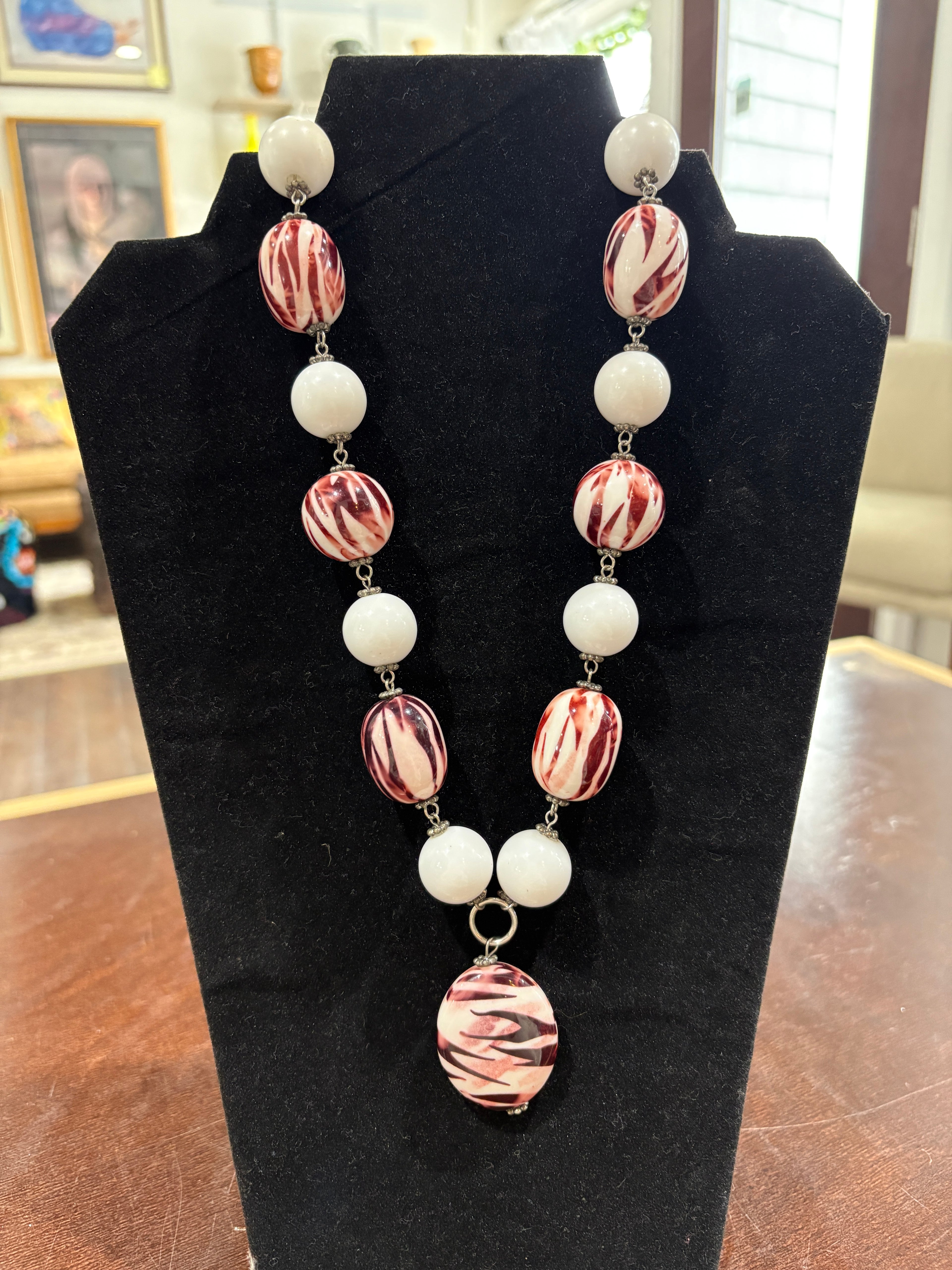 Acrylic Tiger Striped Design Necklace