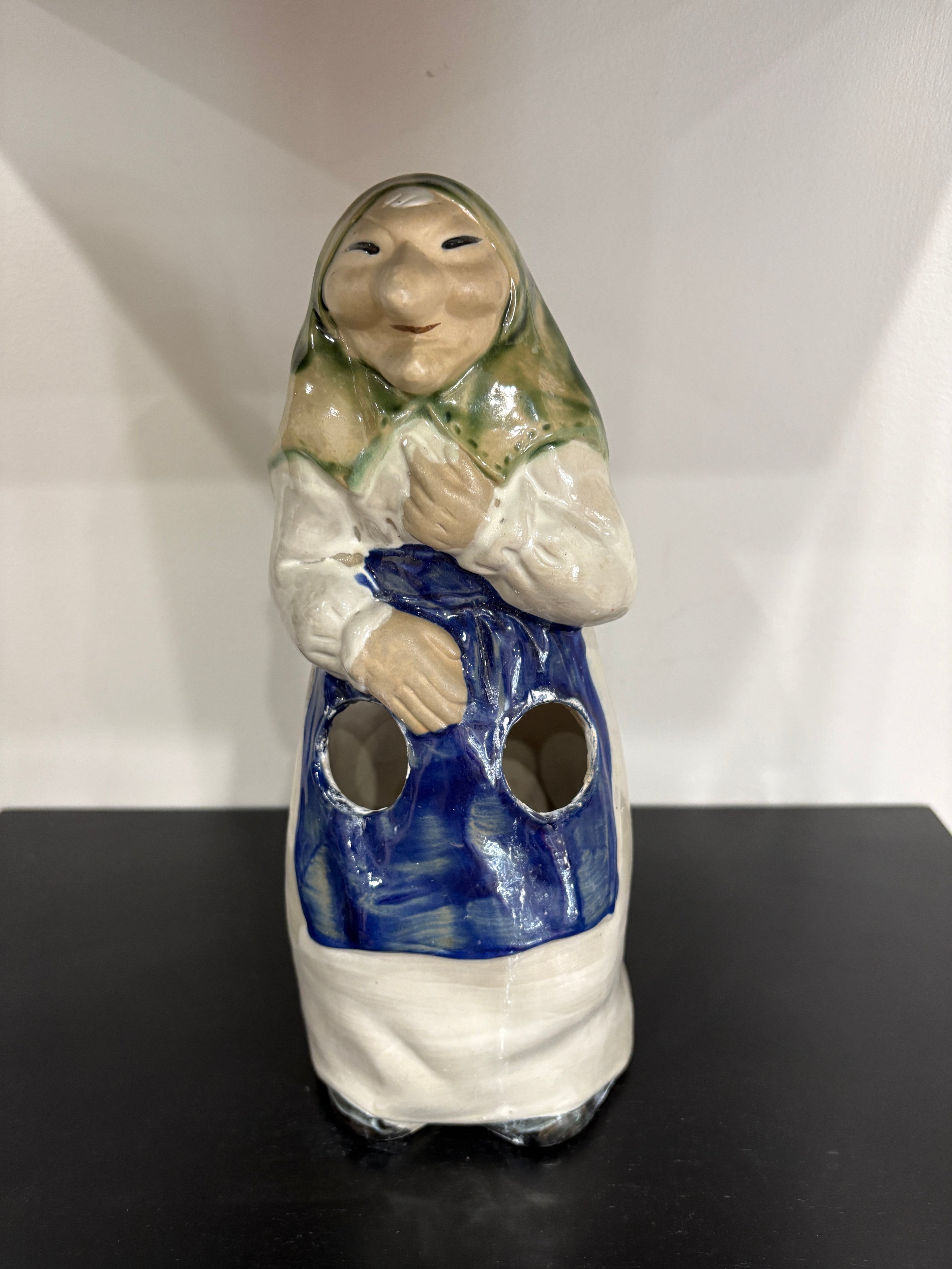 Vintage Ceramic "Kitchen Witch". Front Holder