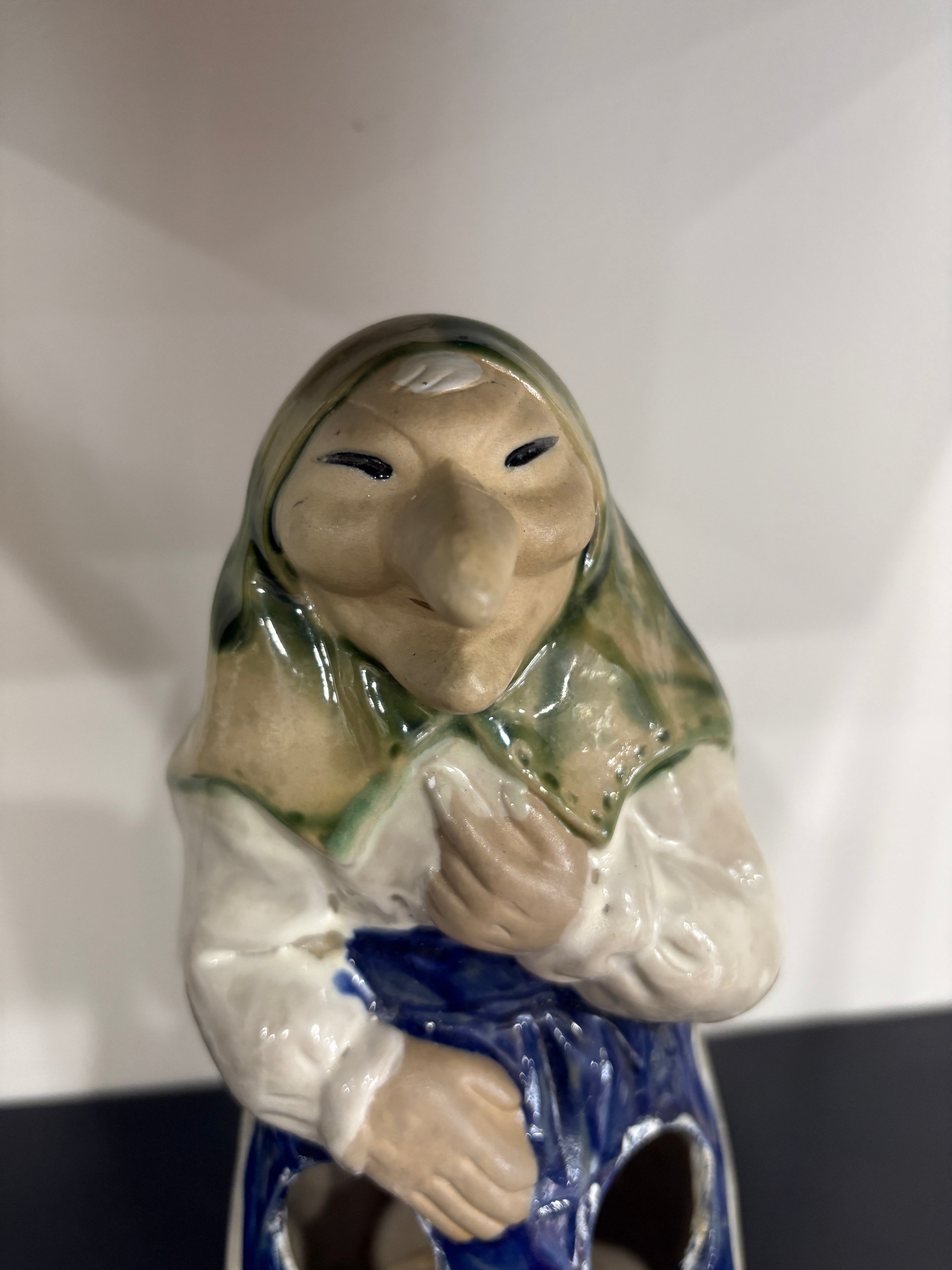 Vintage Ceramic "Kitchen Witch". Front Holder